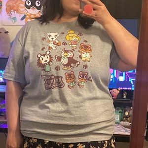 Animal Crossing gray T-shirt 🍃🏡🍒🍎🍑🍊🍐